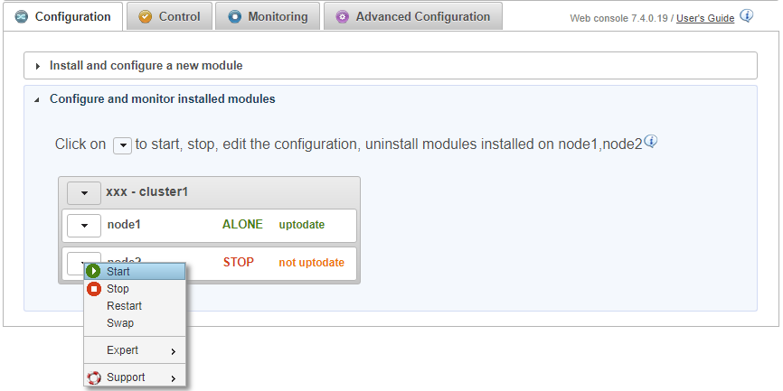 View full size The first Milestone XProtect and SQL node starts as primary and becomes ALONE