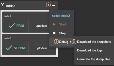 SafeKit web console image
Download the snpahosts of the module from all nodes